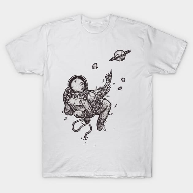 astronout flew T-Shirt by pesidsg